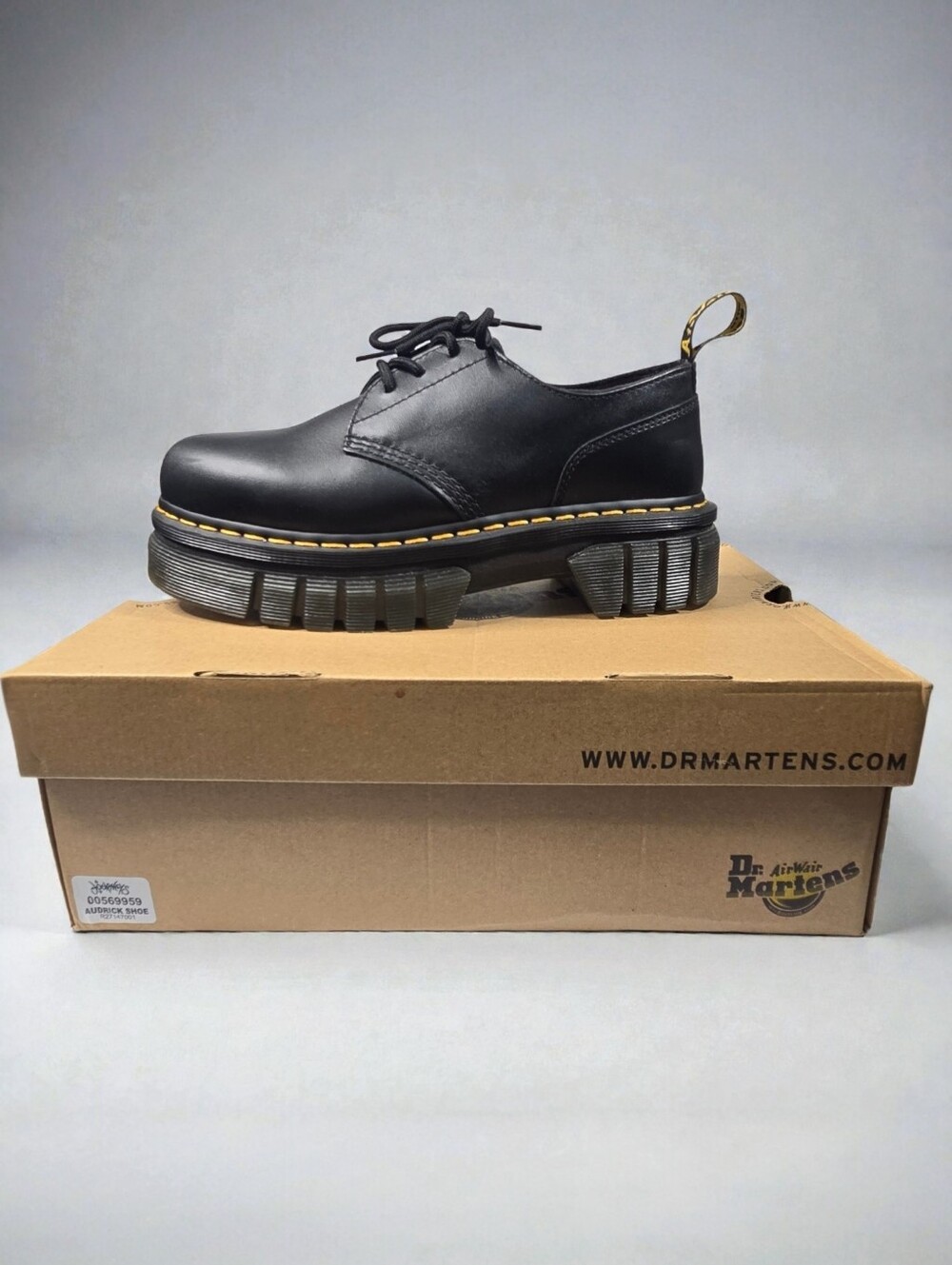 Dr. Marten Audrick 3-eye Platform Lace Up Shoe Nappa Lux Black Size 10 New Box